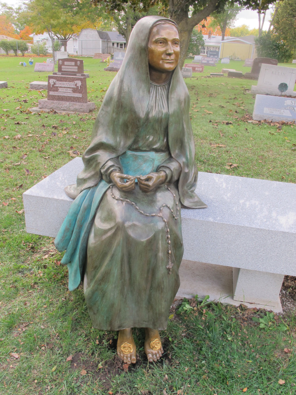 The color and texture is noticeably beautiful in this nun statue Custom Metal Statue Wisconsin